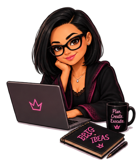 The Maven planning content at her laptop